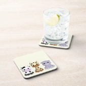 かわいい牛キリン海馬漫画の女の子イエロー コースター (右側)