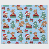 かわいい牛クリスマスホリデーズウィンターパターモダンン ラッピングペーパー (フラット)