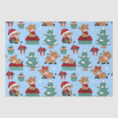 かわいい牛クリスマスホリデーズウィンターパターモダンン 薄葉紙 (正面)