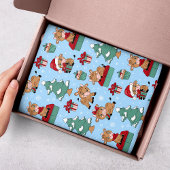 かわいい牛クリスマスホリデーズウィンターパターモダンン 薄葉紙