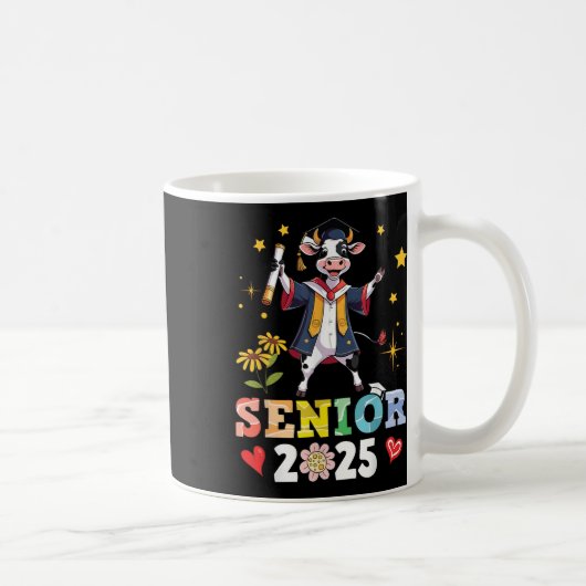 かわいい牛シニア2025卒業スクールカレッジUni コーヒーマグカップ (右)