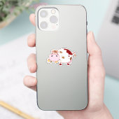 かわいい牛デザインファームライフ牛の恋人のギフト動物 シール (スマートフォン)