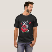 かわいい牛ブルスイカ夏の果物 Tシャツ (正面フル)