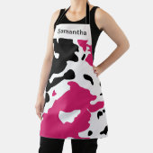 かわいい牛プリントガーリーピンクカスタムエプロン エプロン (インサイチュ)