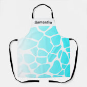 かわいい牛プリントグラデーションブルーカスタムエプロン エプロン (正面)