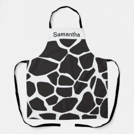 かわいい牛プリント白黒カスタムエプロン エプロン