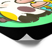 かわいい牛ボバティーバブルティーアニメかわいい ポスター (角)