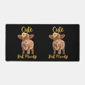 かわいい牛ムーディカウラバーズファーム女性のカーボーイベビーサンフロ デスクマット (正面)