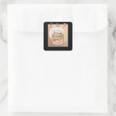 かわいい牛レトロ日本のチョコレートミルク牛 スクエアシール (バッグ)