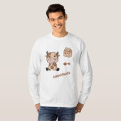 かわいい牛レトロ日本のチョコレート牛 Tシャツ (正面フル)