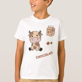 かわいい牛レトロ日本のチョコレート牛 Tシャツ