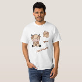 かわいい牛レトロ日本のチョコレート牛 Tシャツ (正面フル)