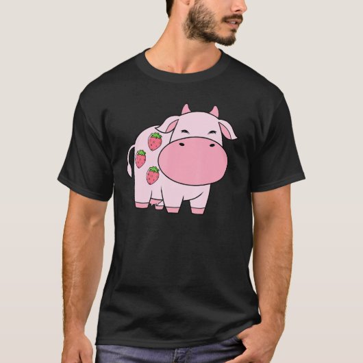 かわいい牛乳いちごヨーグルト Tシャツ (正面)