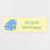 かわいい牛乳パックキャラクター漫画パーソナライズされた ラベル (デザイン2)