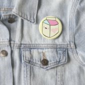 かわいい牛乳パック 幸せな顔 かわいい友達 缶バッジ (インサイチュ)