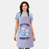 かわいい牛乳愛好家のエプロン エプロン (着用した状態)