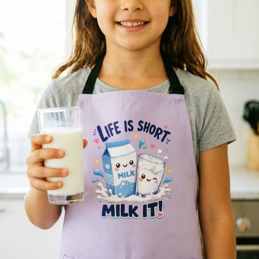 かわいい牛乳愛好家のエプロン エプロン