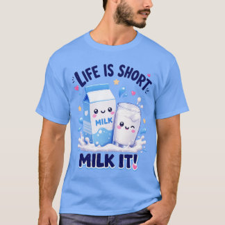 かわいい牛乳愛好家 Tシャツ