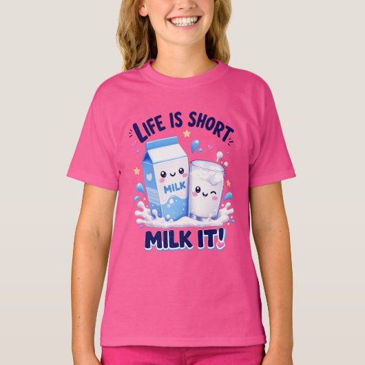 かわいい牛乳愛好家 Tシャツ (正面)