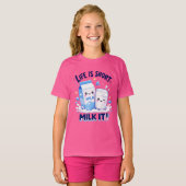 かわいい牛乳愛好家 Tシャツ (正面フル)