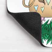 かわいい牛及び蝶 マウスパッド (コーナー)