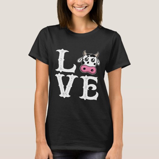 かわいい牛大好き 牛 Tシャツ (正面)