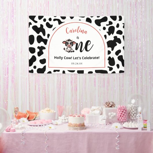 かわいい牛祝の 横断幕 (パーティー)