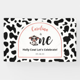 かわいい牛祝の 横断幕