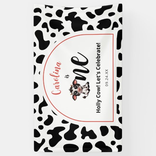 かわいい牛祝の 横断幕 (縦)