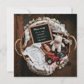 かわいい牛素朴農場の妊娠のお知らせ シーズンカード (正面)