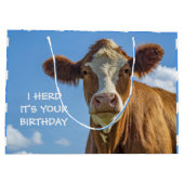 かわいい牛見てるお前の誕生日大抱き枕 ラージペーパーバッグ (裏面)