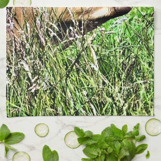 かわいい牛 キッチンタオル (折り畳み)