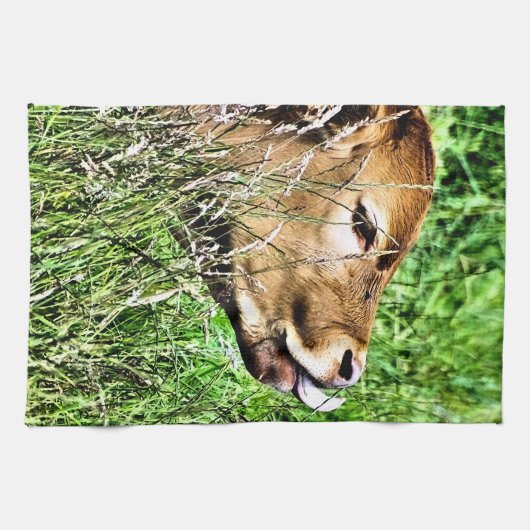 かわいい牛 キッチンタオル (横)