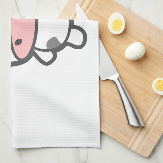 かわいい牛 キッチンタオル (四つ折り)