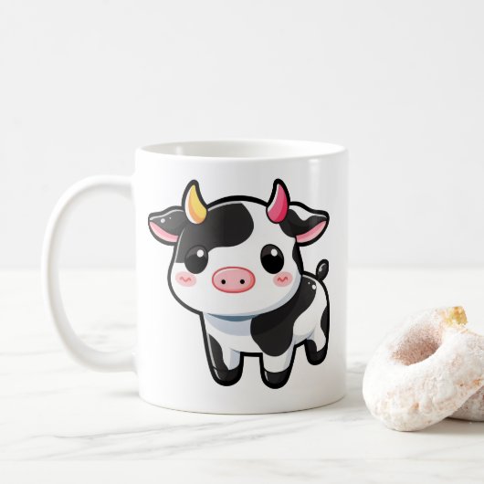 かわいい牛 コーヒーマグカップ (ドーナツ)