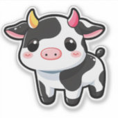 かわいい牛 シール (正面)