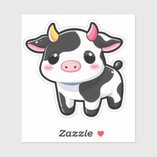 かわいい牛 シール (シート)