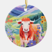 かわいい牛 セラミックオーナメント (正面)