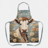 かわいい牛(デイジー花) エプロン (正面)