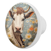 かわいい牛(デイジー花) セラミックノブ (右)