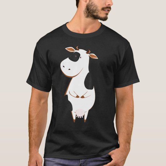 かわいい牛 ビンテージ クリスマス 牛 コスチューム Tシャツ (正面)