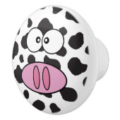 かわいい牛、ベビー牛、小さな牛、農業動物 セラミックノブ (右)