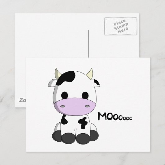 かわいい牛 ポストカード (正面/裏面)
