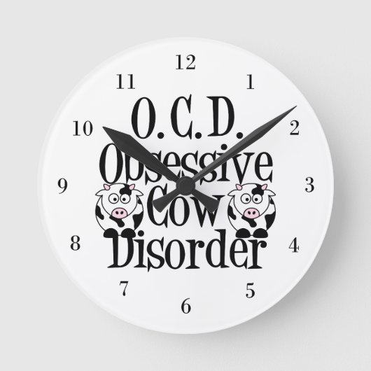 かわいい牛 ラウンド壁時計 (正面)