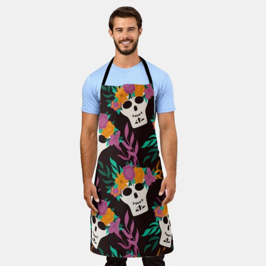 かわいい牛:ヴィンテージ子供っぽいパターン エプロン (着用した状態)