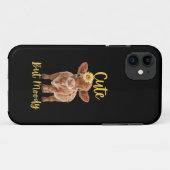 かわいい牛-気まぐれな牛愛好家 ファームカウガール 赤ちゃんひまわり Case-Mate iPhoneケース (裏面(横))