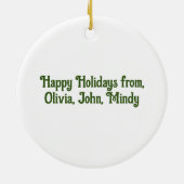 かわいい牛、水色ワイルドフラワー、国、フローラ セラミックオーナメント (裏面)