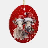 かわいい牛 – & 生まれたばかりのキッズパーソナライズされたクリスマス セラミックオーナメント (右)