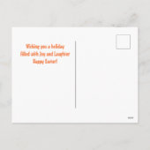 かわいい牛、鶏と卵のカラフル農場イースター シーズンポストカード (裏面)