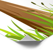 かわいい牛、鶏と卵のカラフル農場イースター ポスター (角)